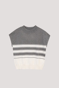 AK 10591 STRIPE BLOUSE HUE GREY