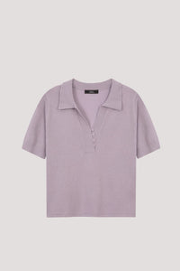 AK 10787 COLLARED KNIT BLOUSE LILAC