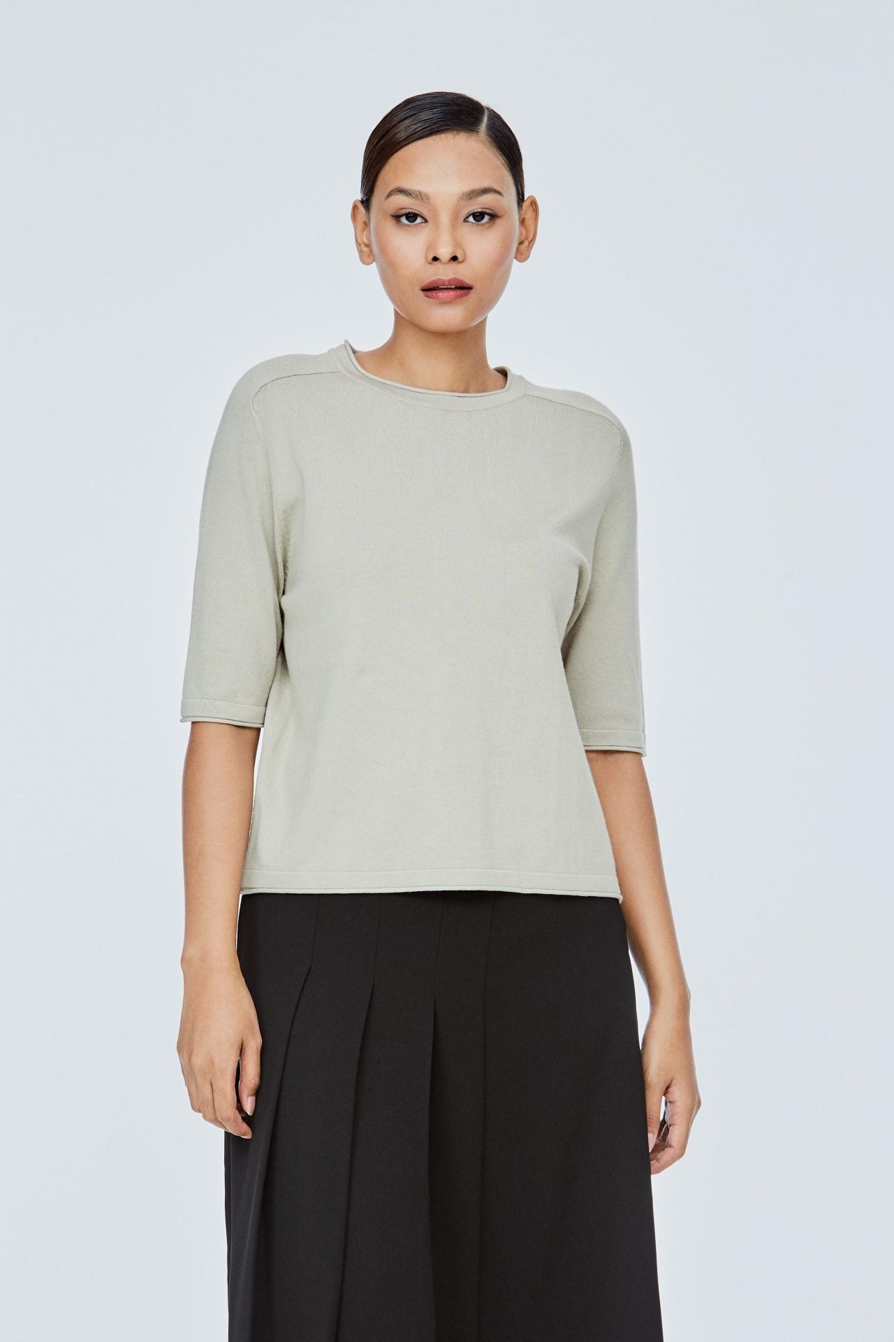 AK 11435 KNIT TOP BEIGE