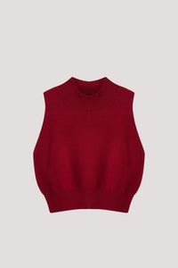 AK 11505 CROPPED KNIT TOP MAROON