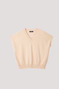 AK 11512 V NECK KNIT TOP ALMOND