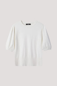AK 8730 PUFFED SLEEVES KNIT TOP CREAM