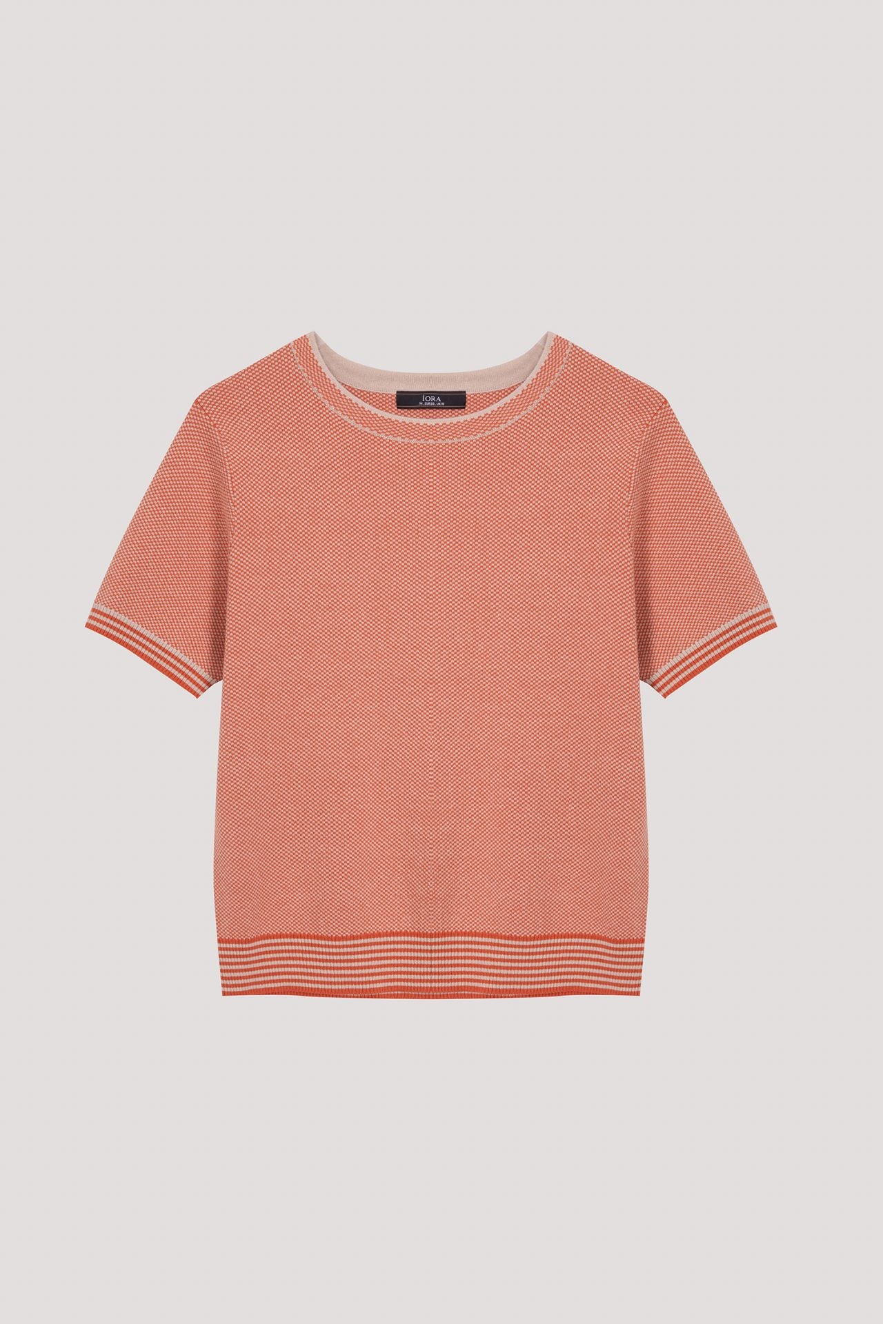 AK 8732 HEMLINE KNIT TOP ORANGE