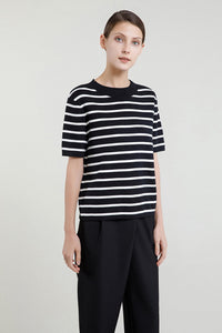 AK-8733-BLACK-CREW-NECK-STRIPED-SWEATER