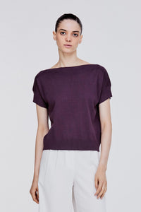 AK 9087 WIDE NECKLINE KNIT TOP MAUVE