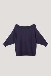 AKB 10527 KNIT MAGYAR TOP NAVY