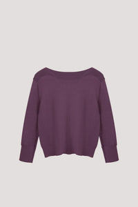 AKB 9339 WIDE NECKLINE LONG SLEEVES KNIT MAUVE