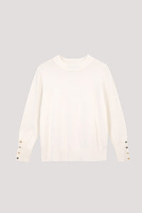 AKL 10529 HIGH NECK LONG SLEEVES KNIT CREAM