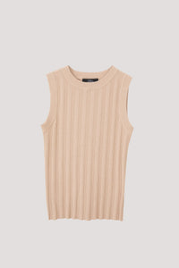 AKV 10348 KNIT TANK TOP BEIGE