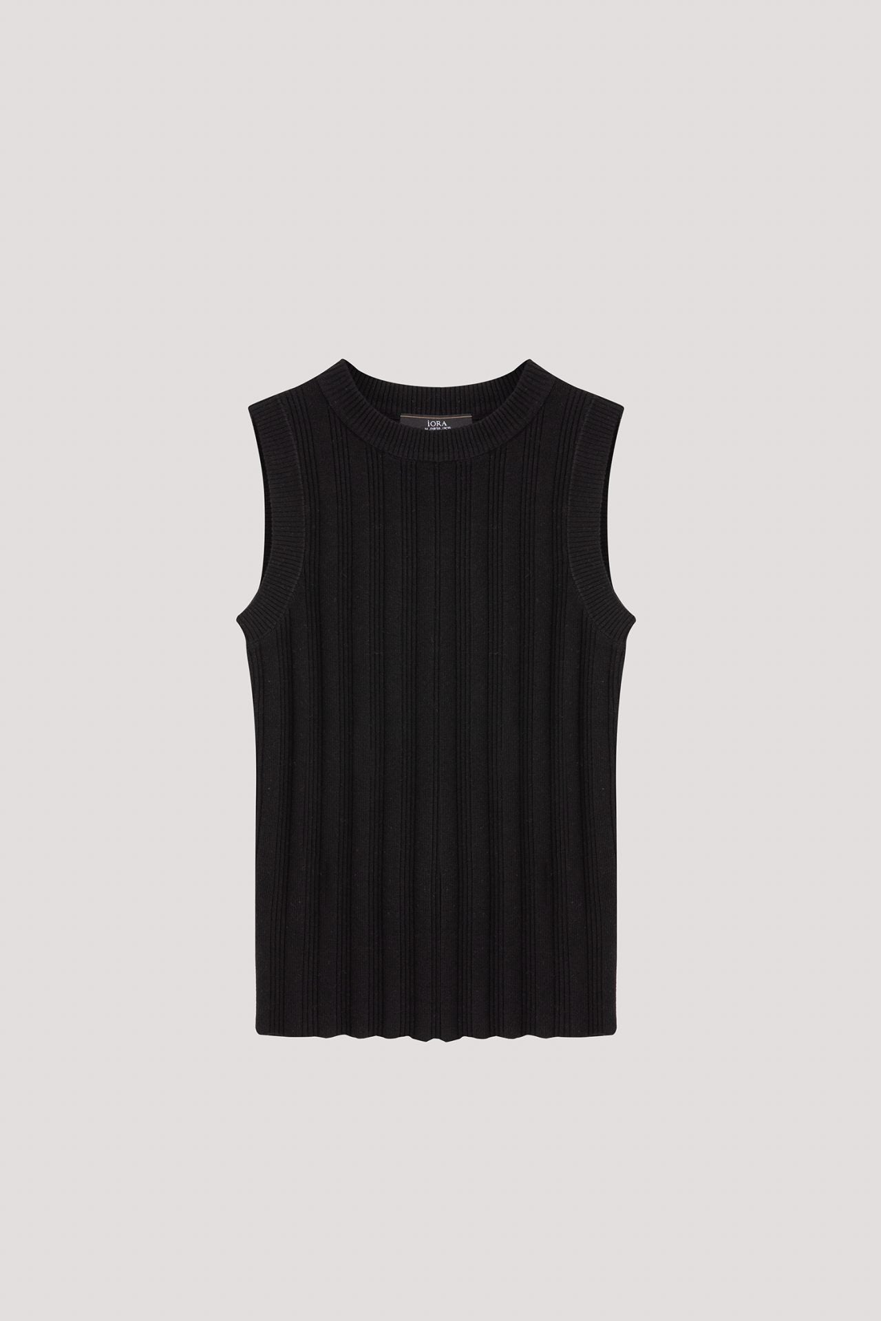 AKV 10348 PATTERN KNIT TANK BLACK