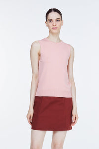 AKV 10689 SLEEVELESS KNIT TOP BLUSH