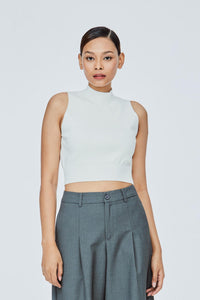 AKV 11505 HIGH NECK TANK TOP CREAM