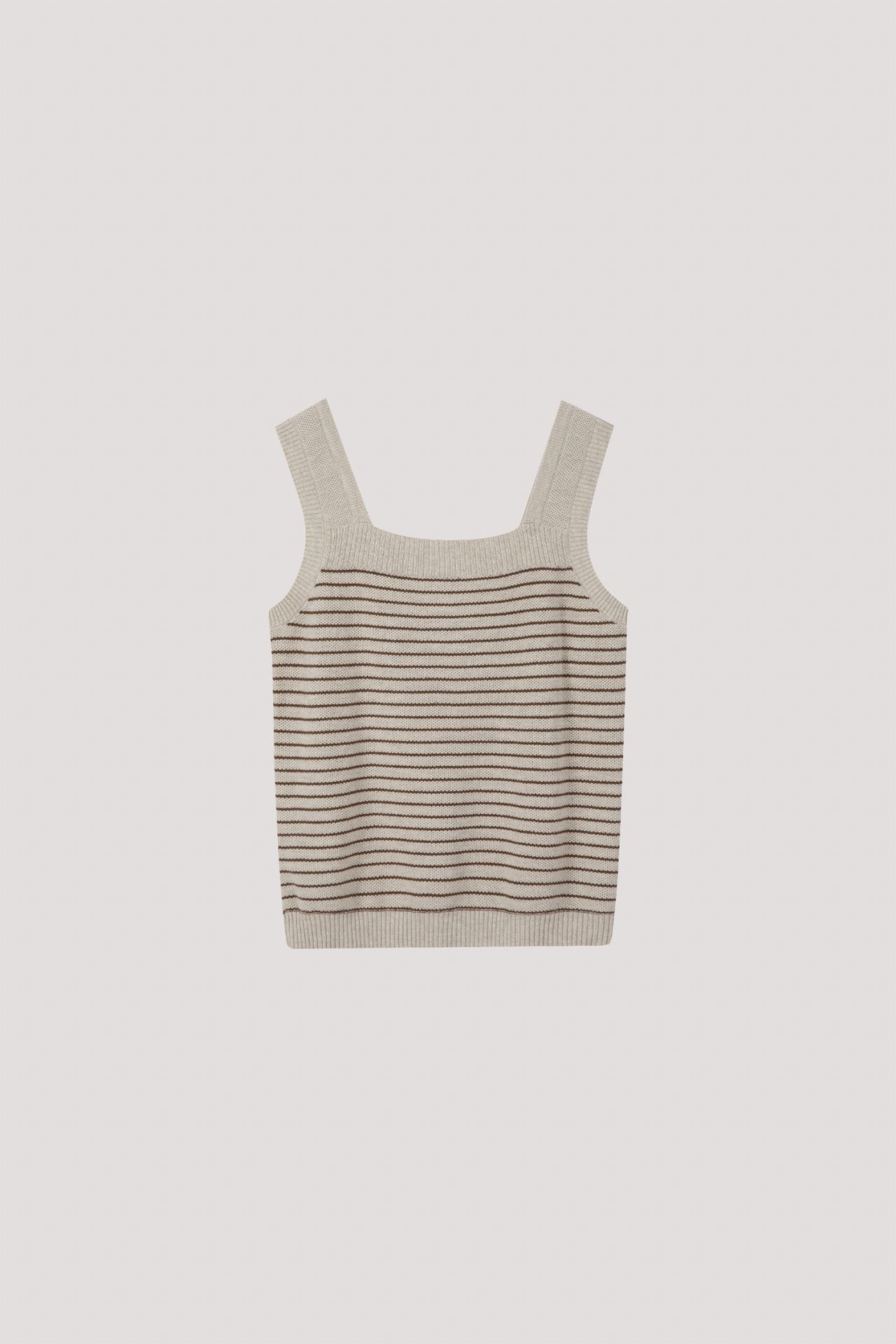 AKV 7380 STRIPED KNIT TANK TOP NUDE