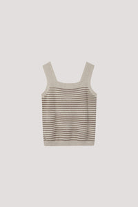 AKV 7380 STRIPED KNIT TANK TOP NUDE