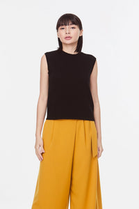 AKV 8954 CROPPED KNIT BLACK