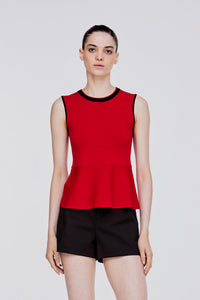 AKV 9797 FLARE HEM TOP RED