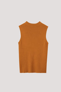 AKV 9853 HIGH NECK KNIT TANK TOP MUSTARD