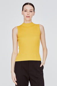 AKV 9853 RIBBED TURTLENECK TOP YELLOW