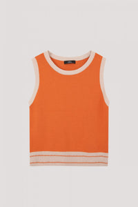 AKV 9935 SLEEVELESS HEMLINE TANK TOP ORANGE