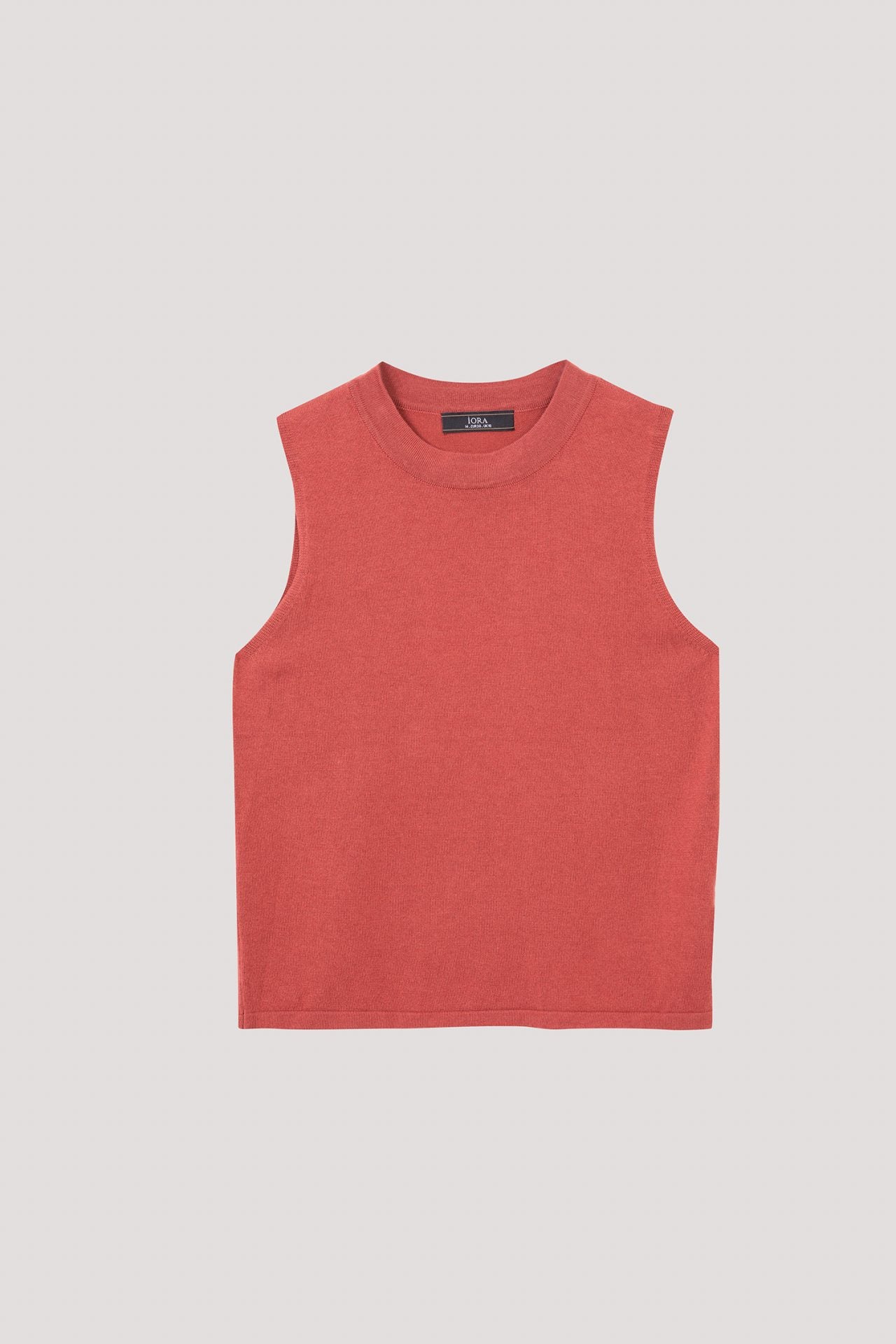 AKV-9961-HIGH-NECK-SLEEVELESS-KNIT-TOP-BRICK