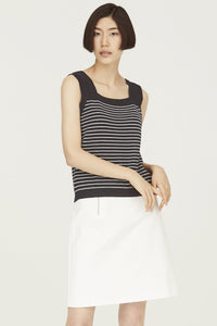 AKV7380 NAVY SLEEVELESS STRIPED KNIT