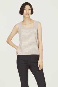 AKV7380 SLEEVELESS STRIPED KNIT