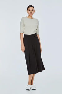 AP 11433 ASYMETRICAL BUTTON CULOTTES BLACK