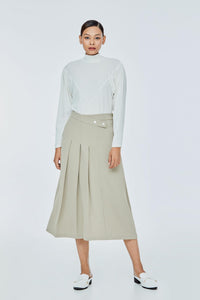 AP 11433 ASYMETRICAL BUTTON CULOTTES DARK BEIGE