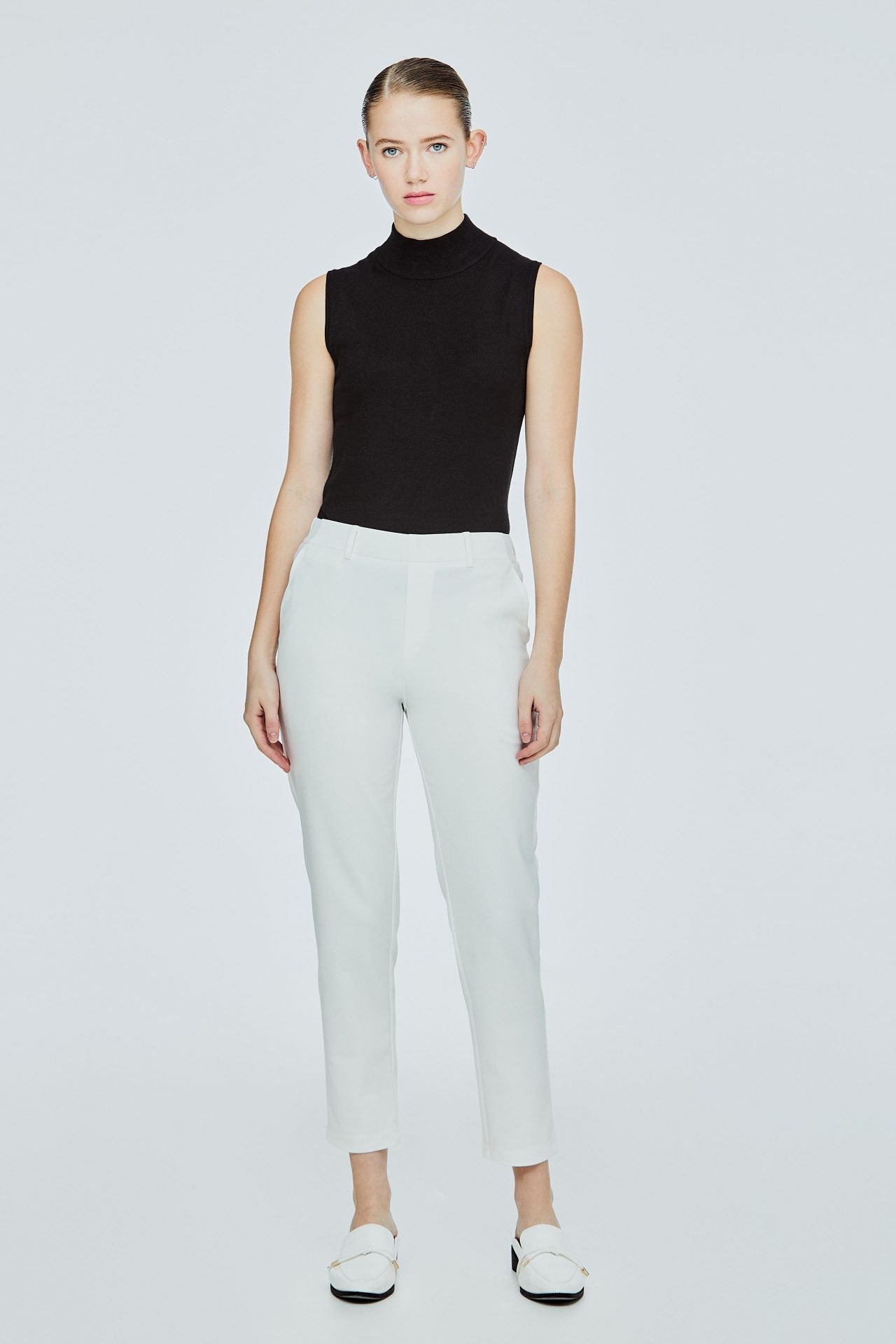 APL 11545 ELASTICATED TAPERED PANTS CREAM