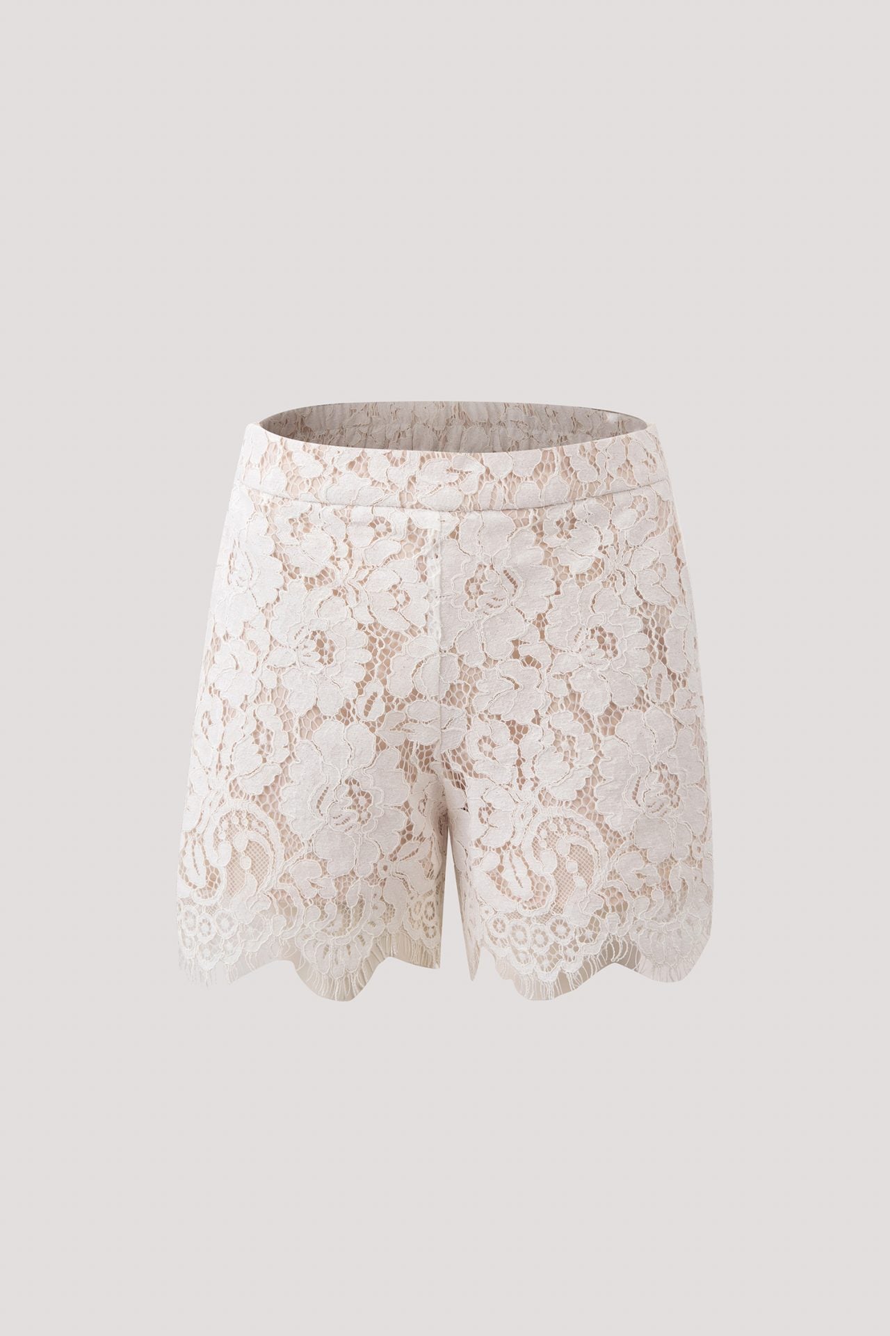 APS 10924 LACED SHORT CREAM
