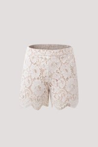 APS 10924 LACED SHORT CREAM