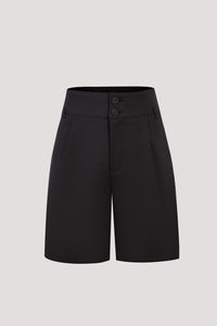 APS 11098 DOUBLE BUTTON SHORTS BLACK
