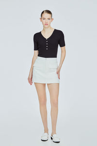 APS 11563 FLAP POCKET SKORTS CREAM