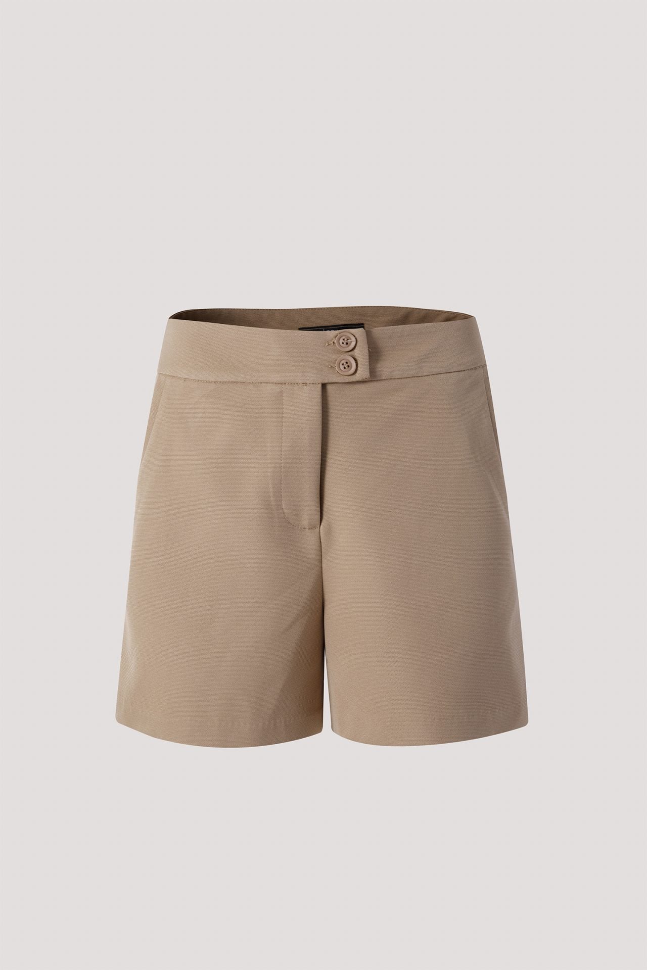 APS 8271 TWO BUTTONS SHORTS KHAKI