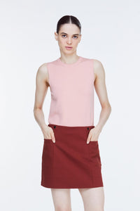 ASK 10170 SHORT SKIRT RUSTY RED