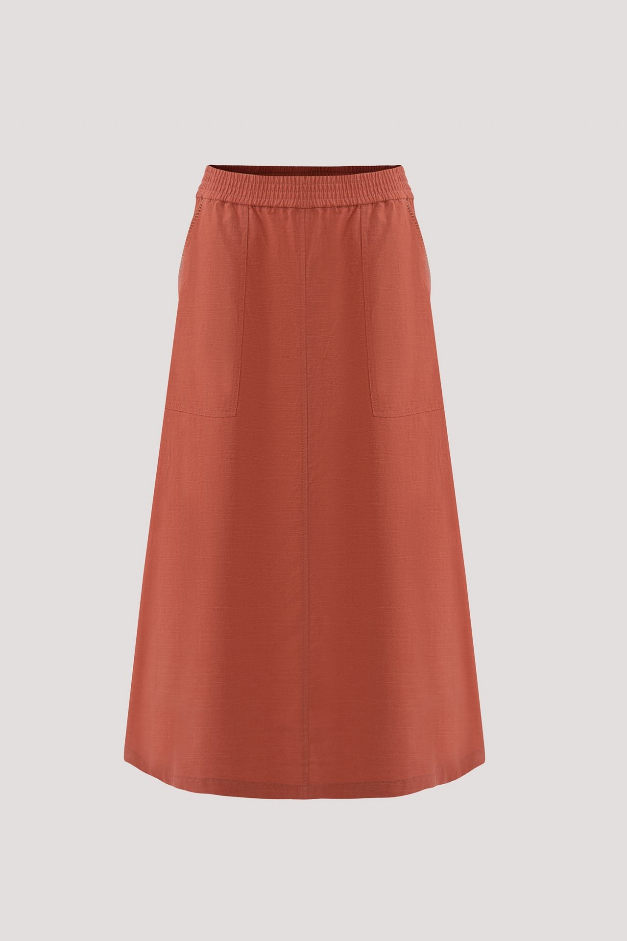 ASK 10463 A LINE MIDI DRESS RUST