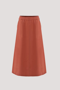 ASK 10463 A LINE MIDI DRESS RUST