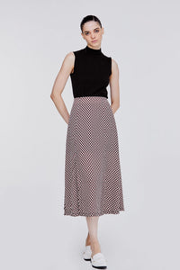 ASK 10615 PRINTED SKIRT RED