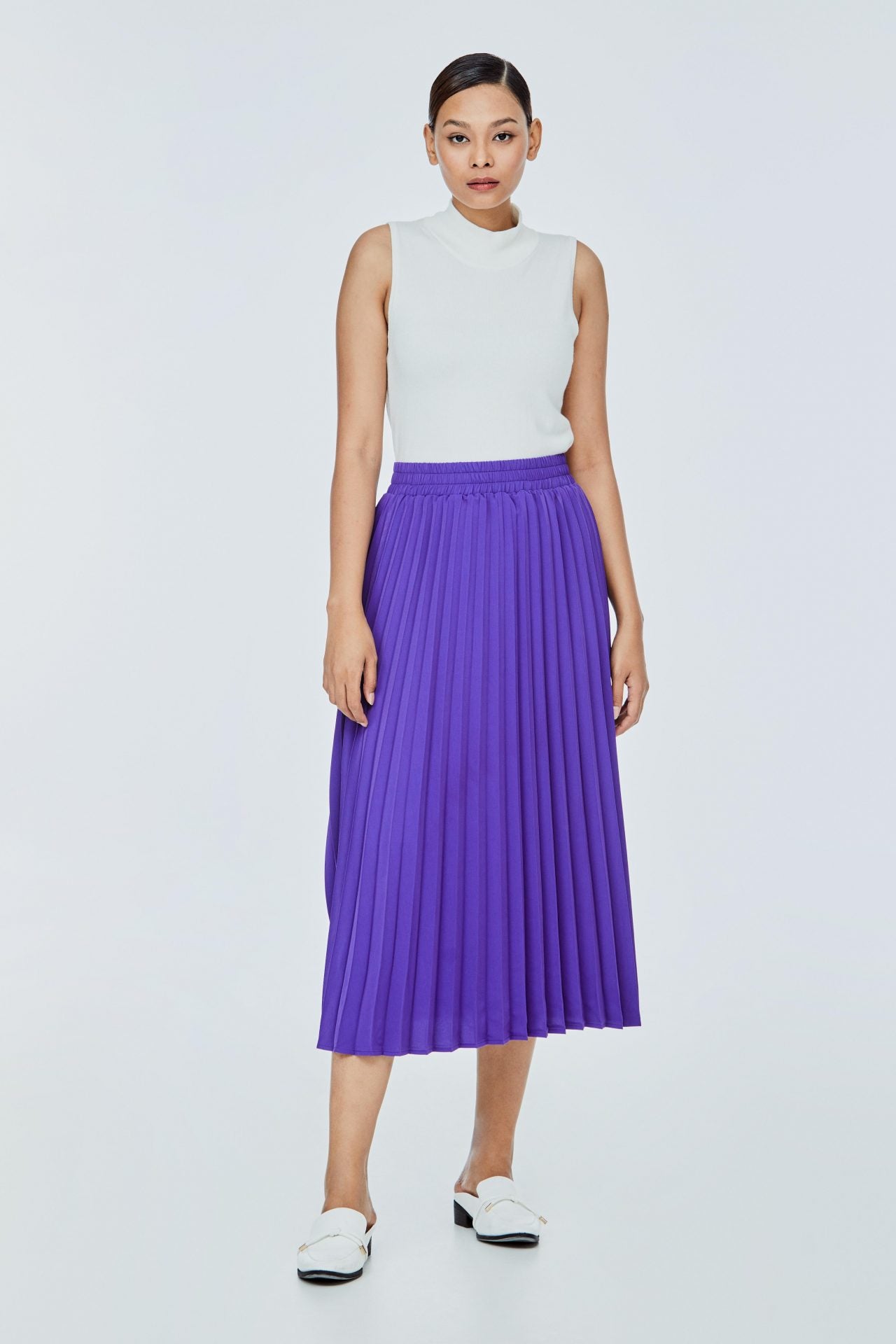 ASK 11538 PLEATED SKIRTS PURPLE
