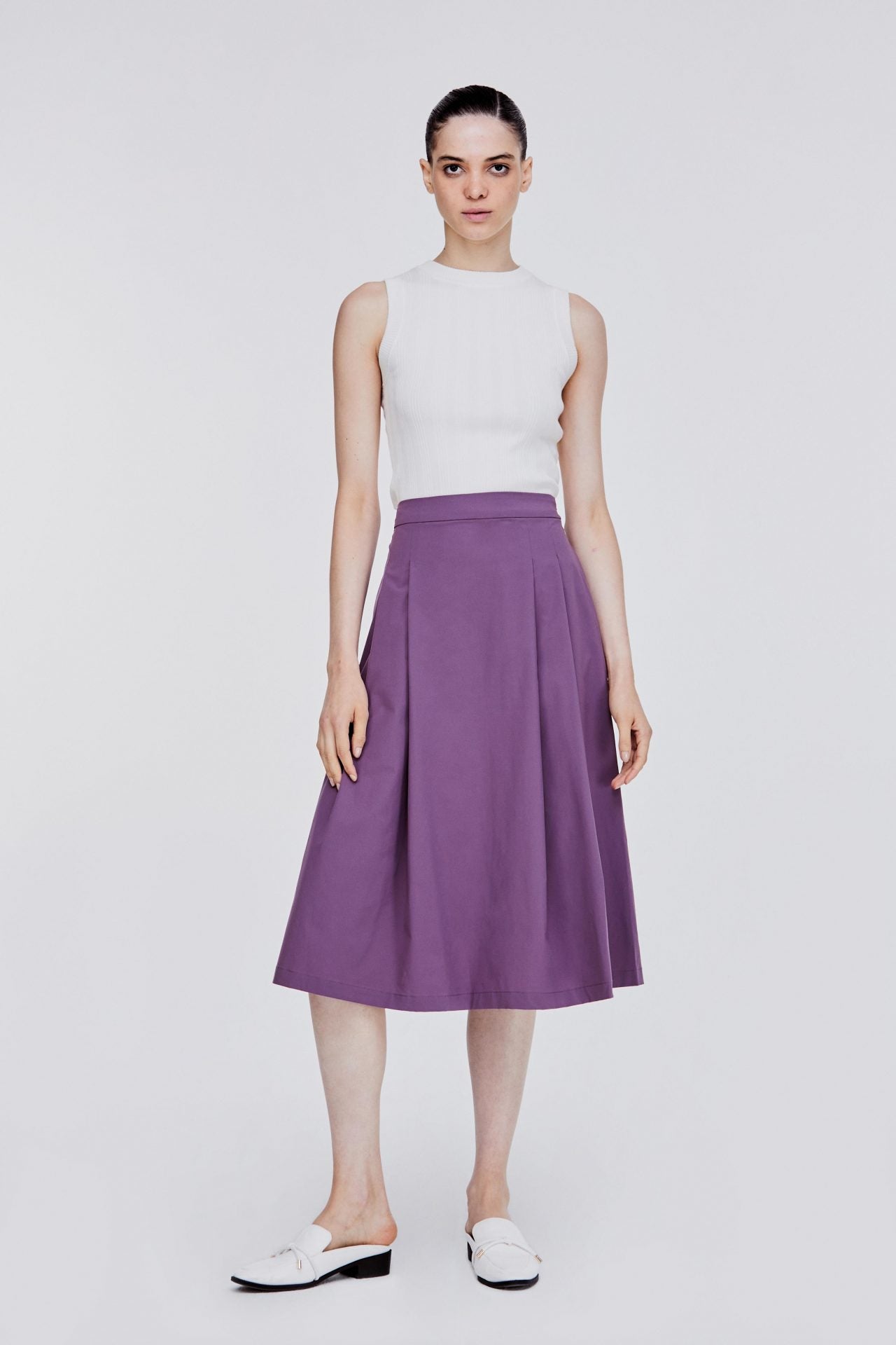 ASK 9018 PLEATED SKIRT MAUVE
