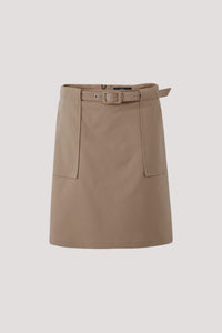 ASK 9240 BELTED SKIRT KHAKI