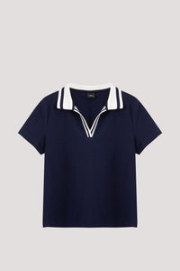 AT 10430 COLLARED BLOUSE NAVY