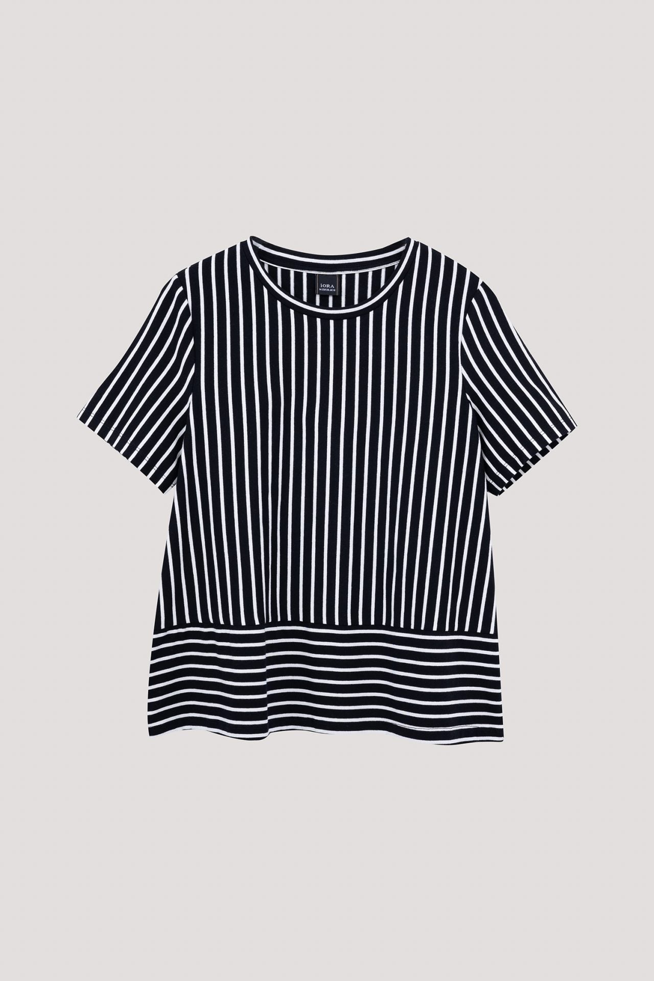 AT 10580 STRIPED BLOUSE BLACK