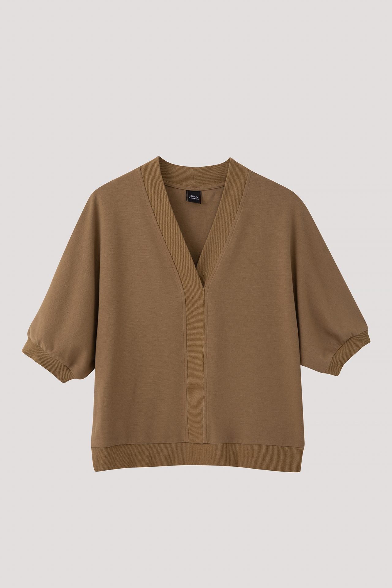 AT 10752 V NECK BLOUSE KHAKI