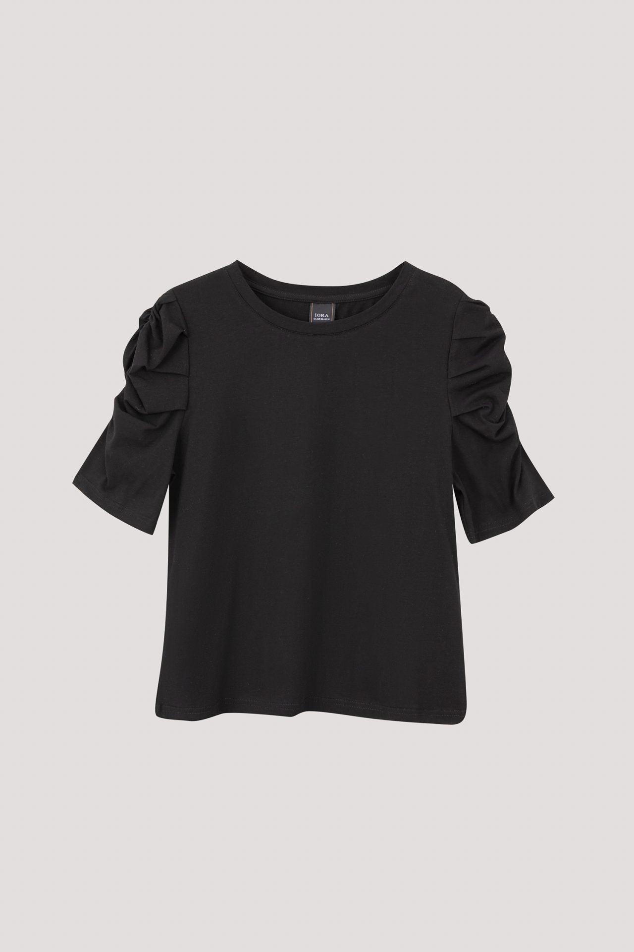 AT 10876 RUFFLED SLEEVES BLOUSE BLACK