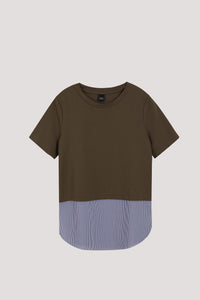 AT 10936 CONTRAST JERSEY TEE K GREEN