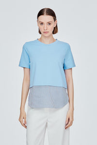 AT 10936 ROUND COLLAR BLOUSE PERIWINKLE