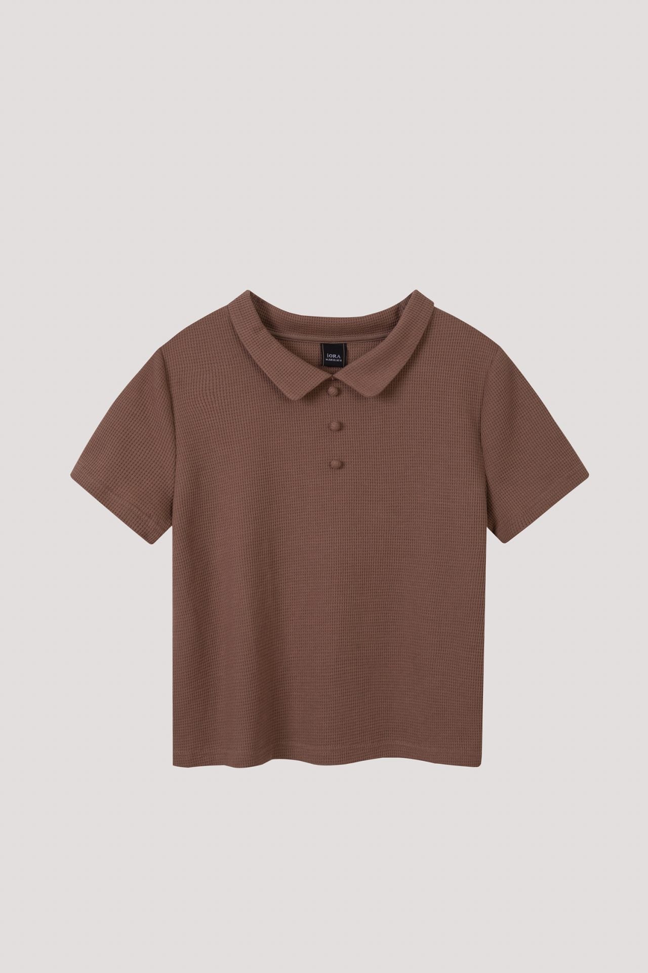 AT 10939 COLLARED BLOUSE BROWN