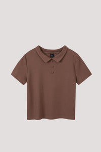 AT 10939 COLLARED BLOUSE BROWN