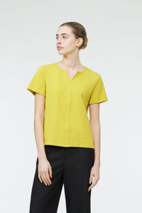 AT 10945 V NECK BASIC TOP YELLOW
